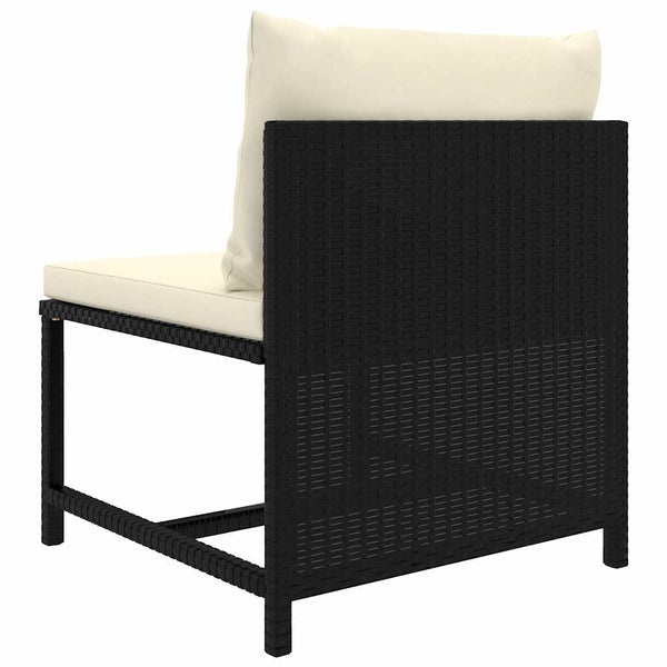 Vidaxl 7 Piece Garden Lounge Set With Cushions Poly Rattan Black Loungers