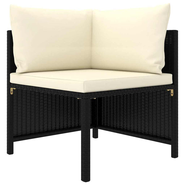 Vidaxl 7 Piece Garden Lounge Set With Cushions Poly Rattan Black Loungers