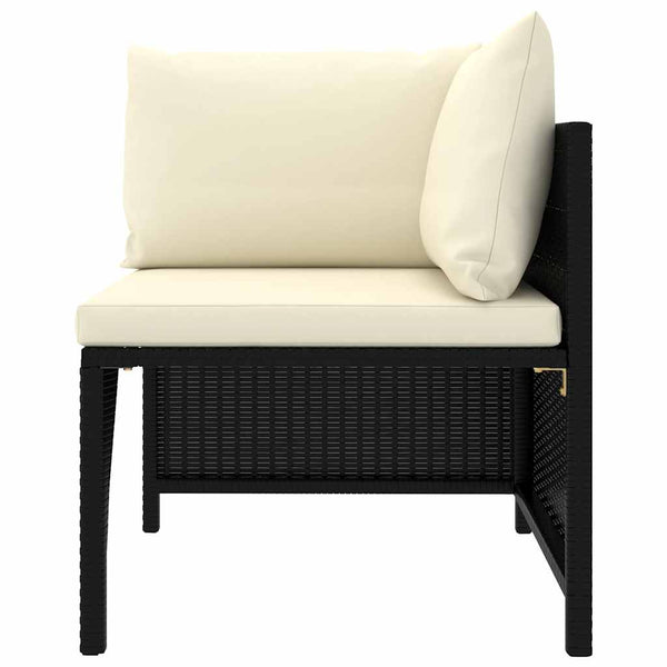 Vidaxl 7 Piece Garden Lounge Set With Cushions Poly Rattan Black Loungers