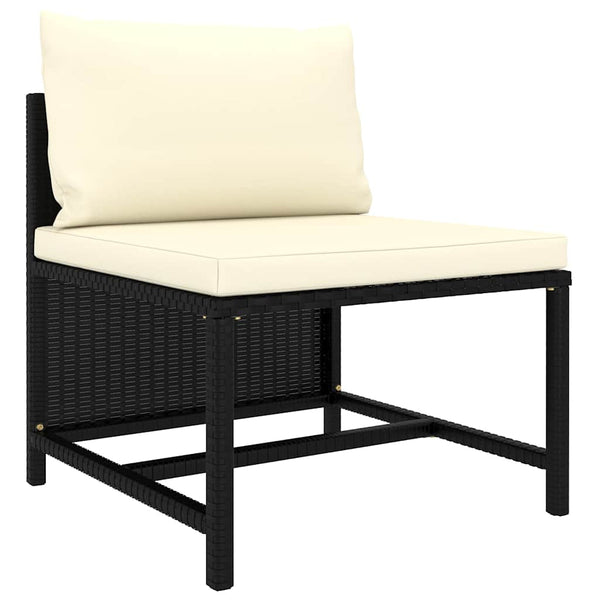 Vidaxl 7 Piece Garden Lounge Set With Cushions Poly Rattan Black Loungers