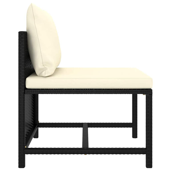 Vidaxl 7 Piece Garden Lounge Set With Cushions Poly Rattan Black Loungers