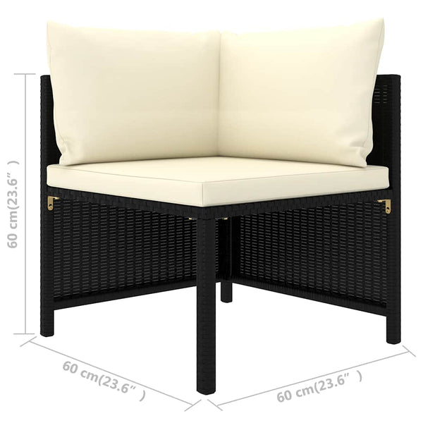 Vidaxl 7 Piece Garden Lounge Set With Cushions Poly Rattan Black Loungers