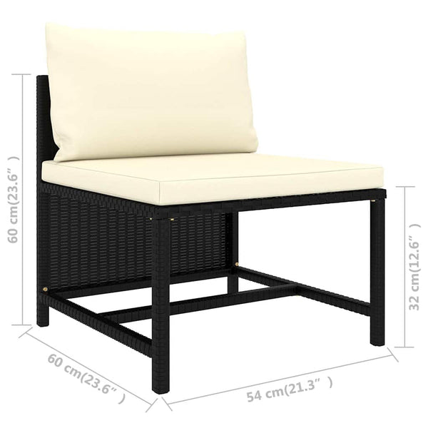 Vidaxl 7 Piece Garden Lounge Set With Cushions Poly Rattan Black Loungers