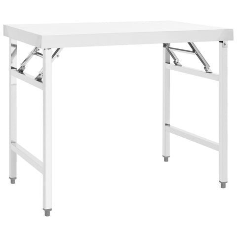 Kitchen Folding Work Table 100X60x80 Cm Stainless Steel Kitchen Carts