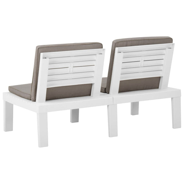 3 Piece Garden Lounge Set With Cushions Plastic White Patio Furniture Sets
