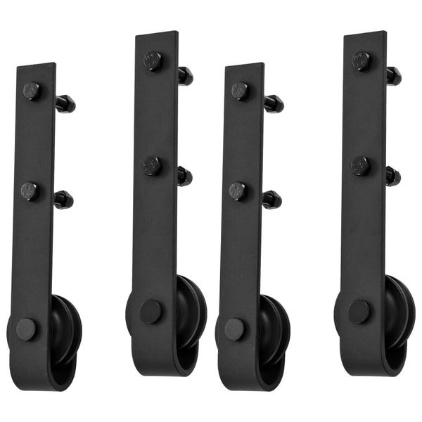 Kits 2 Pcs 200 Cm Steel Black Sliding Door Hardware