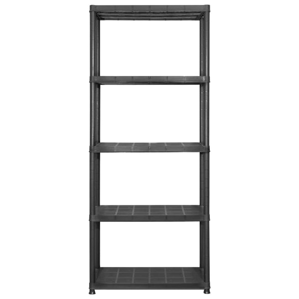 Storage Shelf 5 Tier Black 142X38x170 Cm Plastic Storage Units