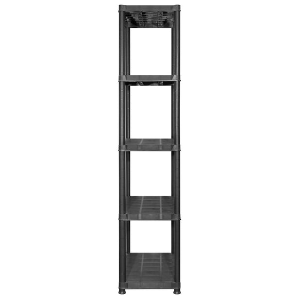 Storage Shelf 5 Tier Black 142X38x170 Cm Plastic Storage Units
