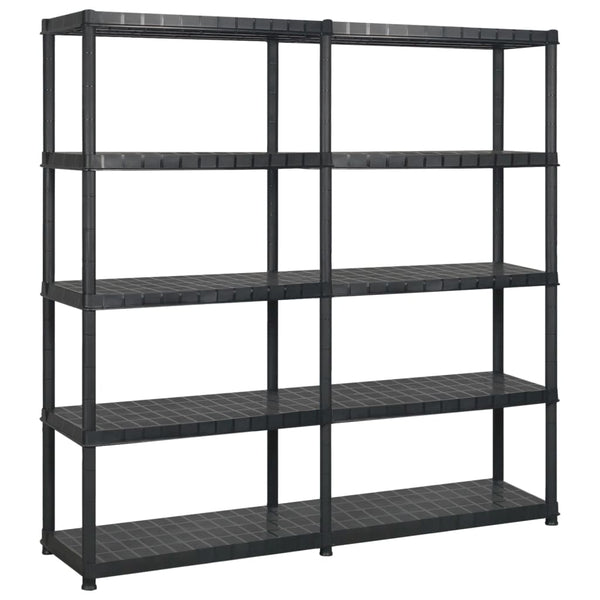 Storage Shelf 5 Tier Black 170X40x185 Cm Plastic Tool Shelving & Racking Systems