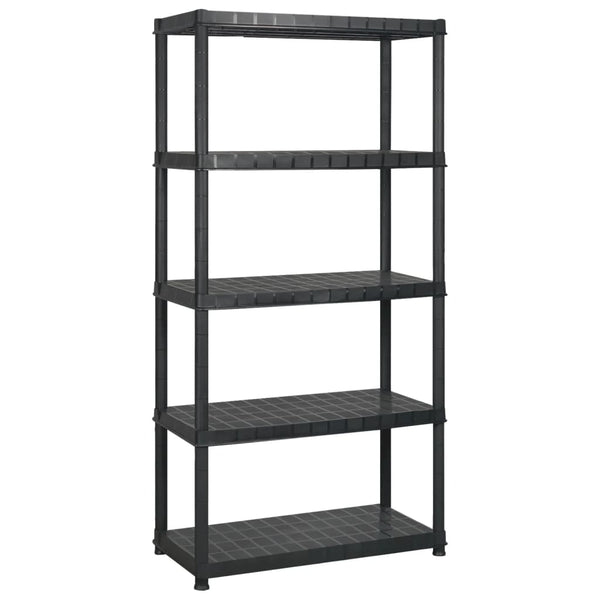 Storage Shelf 5 Tier Black 170X40x185 Cm Plastic Tool Shelving & Racking Systems