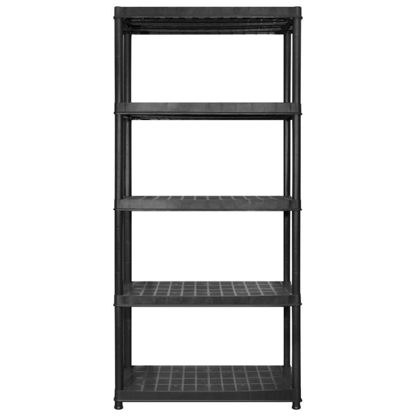 Storage Shelf 5 Tier Black 170X40x185 Cm Plastic Tool Shelving & Racking Systems