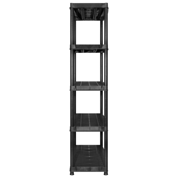 Storage Shelf 5 Tier Black 170X40x185 Cm Plastic Tool Shelving & Racking Systems