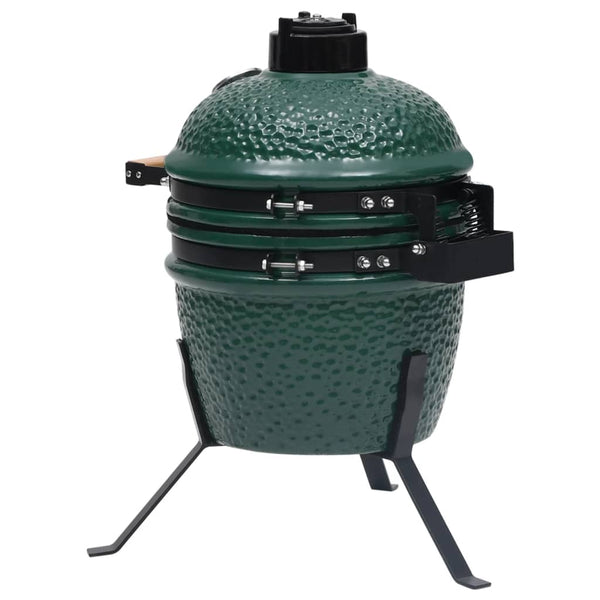 2 In 1 Kamado Barbecue Grill Smoker Ceramic 56 Cm Green Barbecues Grills & Smokers