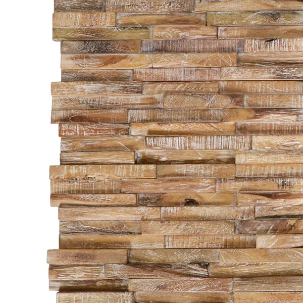 Floor & Wall Tiles 3D Wall Cladding Panels 10 Pcs 1.01 M Solid Teak Wood