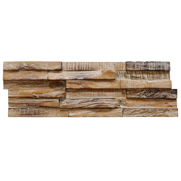 Floor & Wall Tiles 3D Wall Cladding Panels 10 Pcs 1.01 M Solid Teak Wood
