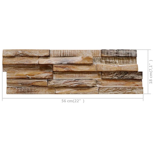 Floor & Wall Tiles 3D Wall Cladding Panels 10 Pcs 1.01 M Solid Teak Wood