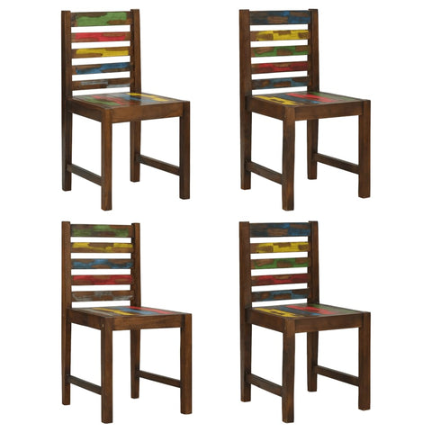 4 Pcs Solid Reclaimed Wood Dining Chairs