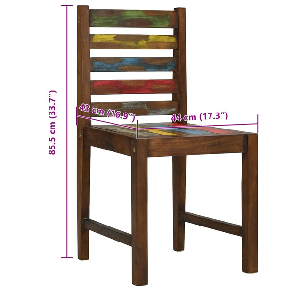 4 Pcs Solid Reclaimed Wood Dining Chairs