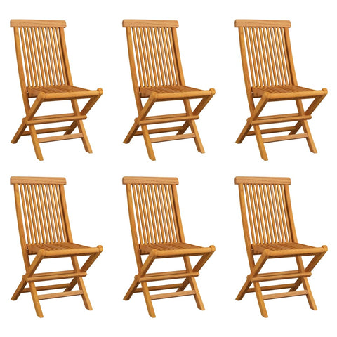 Folding Garden Chairs 6 Pcs Solid Teak Wood Patio Chairs