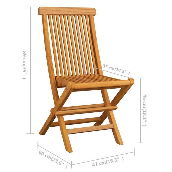 Patio Chairs Folding Garden Chairs 6 Pcs Solid Teak Wood