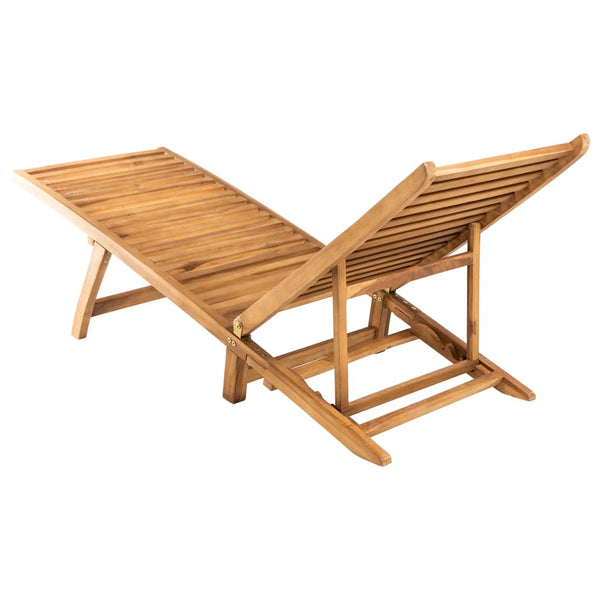 Sun Lounger Solid Teak Wood Loungers