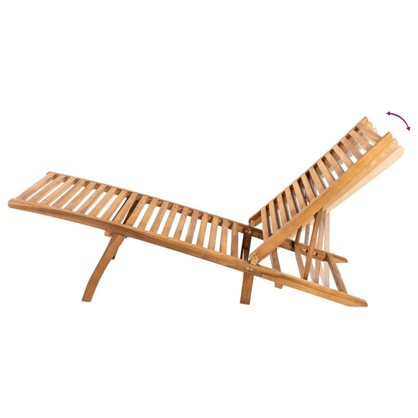 Sun Lounger Solid Teak Wood Loungers