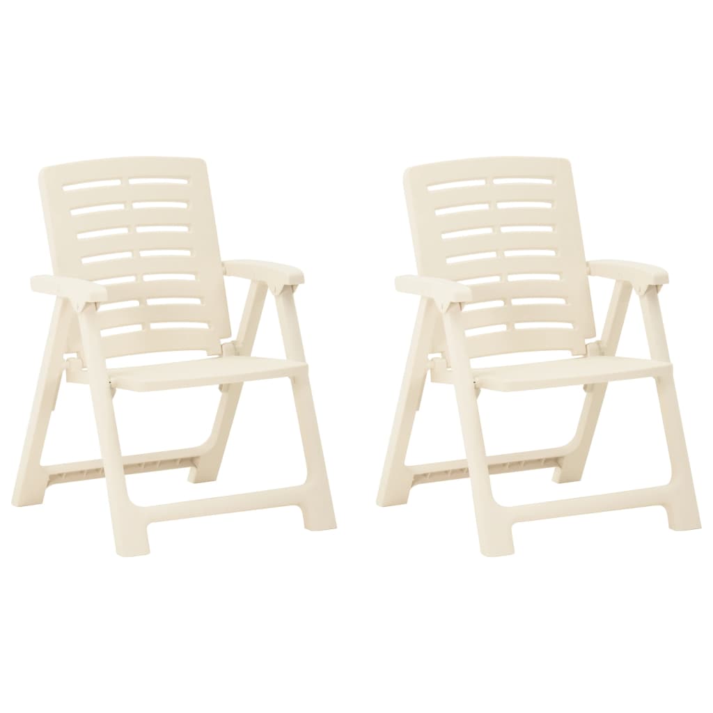 Garden Chairs 2 Pcs Plastic White Patio Chairs