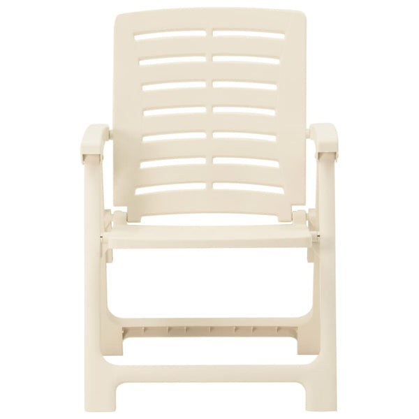 Garden Chairs 2 Pcs Plastic White Patio Chairs
