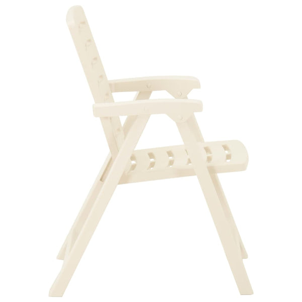 Garden Chairs 2 Pcs Plastic White Patio Chairs