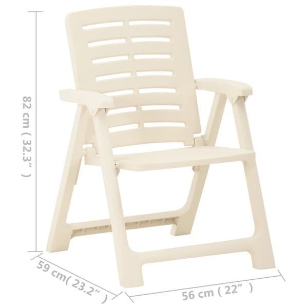 Garden Chairs 2 Pcs Plastic White Patio Chairs