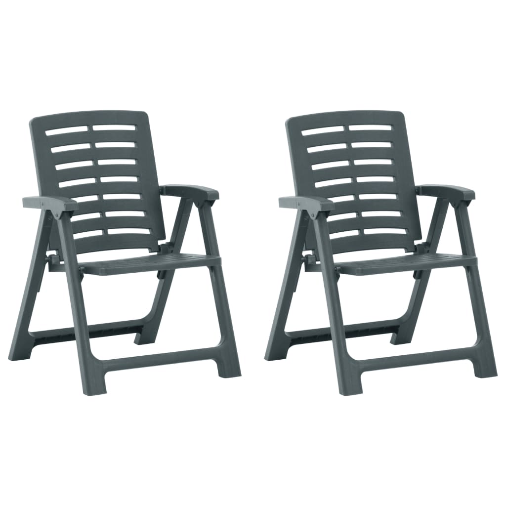 Garden Chairs 2 Pcs Plastic Green Patio Chairs