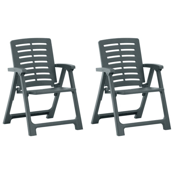 Garden Chairs 2 Pcs Plastic Green Patio Chairs