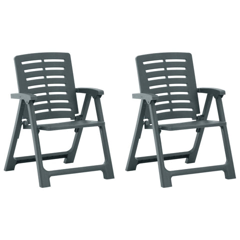 Garden Chairs 2 Pcs Plastic Green Patio Chairs