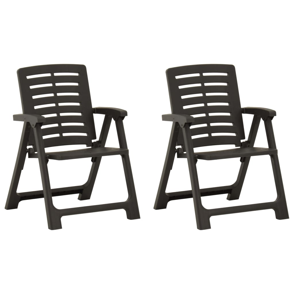 Garden Chairs 2 Pcs Plastic Anthracite Patio Chairs