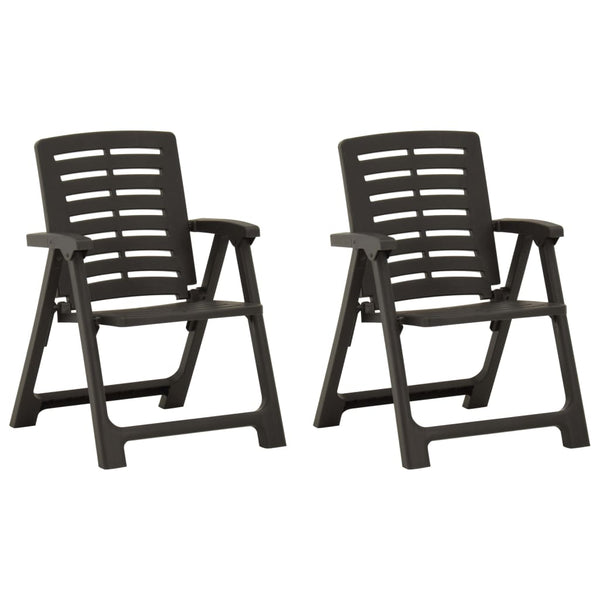 Garden Chairs 2 Pcs Plastic Anthracite Patio Chairs