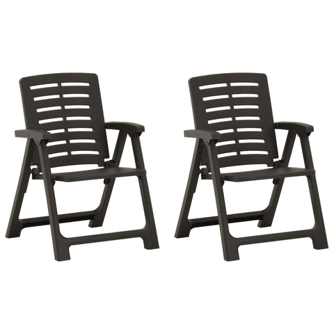 Garden Chairs 2 Pcs Plastic Anthracite Patio Chairs