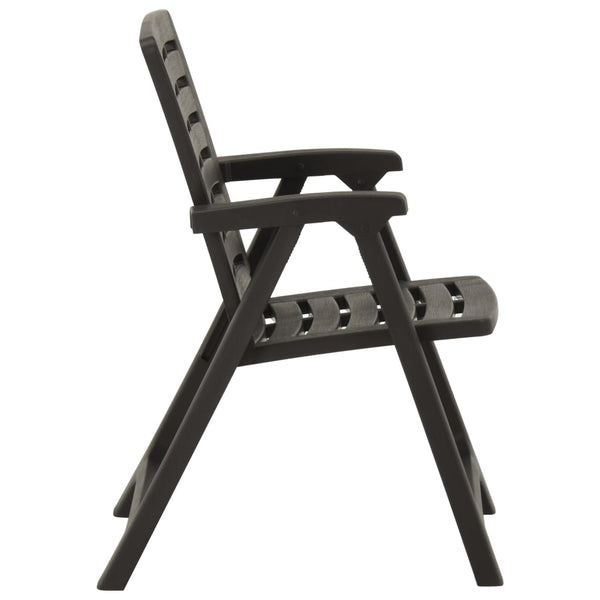 Garden Chairs 2 Pcs Plastic Anthracite Patio Chairs