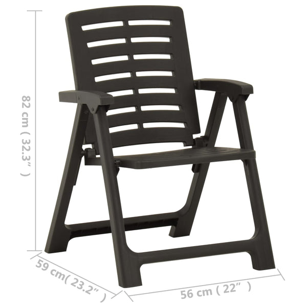 Garden Chairs 2 Pcs Plastic Anthracite Patio Chairs