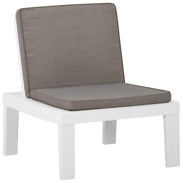 Vidaxl Garden Lounge Chair With Cushion Plastic White Loungers