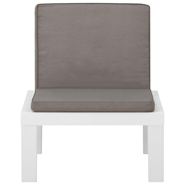 Vidaxl Garden Lounge Chair With Cushion Plastic White Loungers