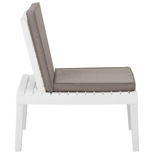 Vidaxl Garden Lounge Chair With Cushion Plastic White Loungers