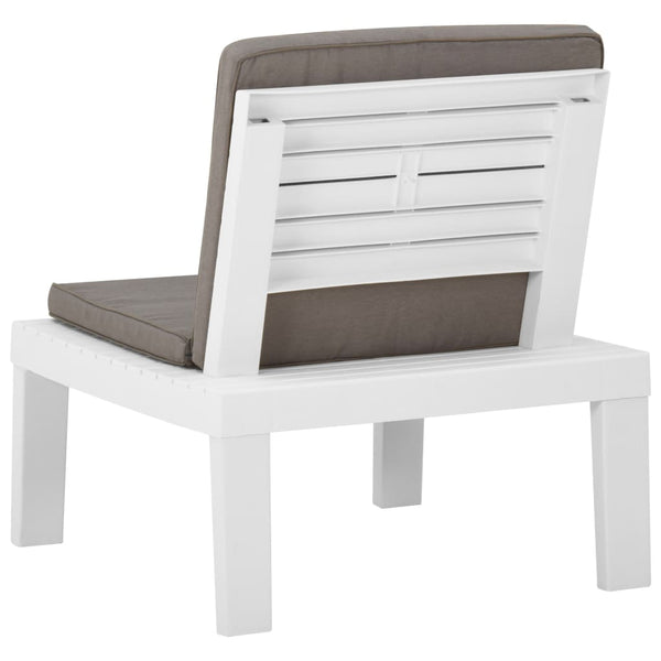 Vidaxl Garden Lounge Chair With Cushion Plastic White Loungers