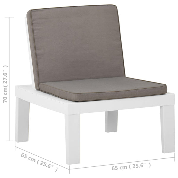 Vidaxl Garden Lounge Chair With Cushion Plastic White Loungers
