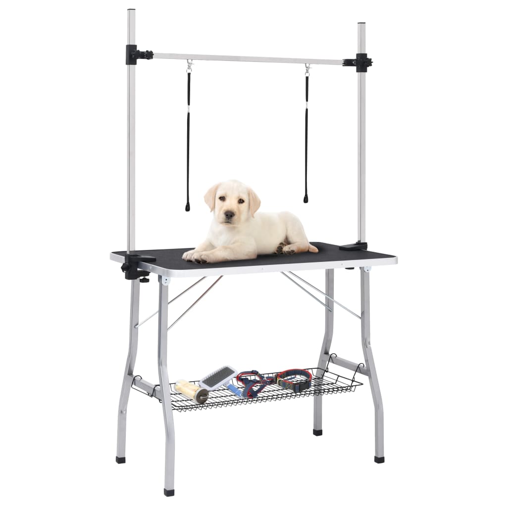 Vidaxl Dog Grooming Table With 2 Loops And Basket Grooming Tables