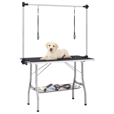 Vidaxl Dog Grooming Table With 2 Loops And Basket Grooming Tables