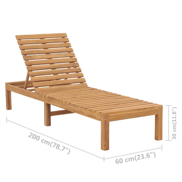 Sun Lounger Solid Wood Teak Loungers