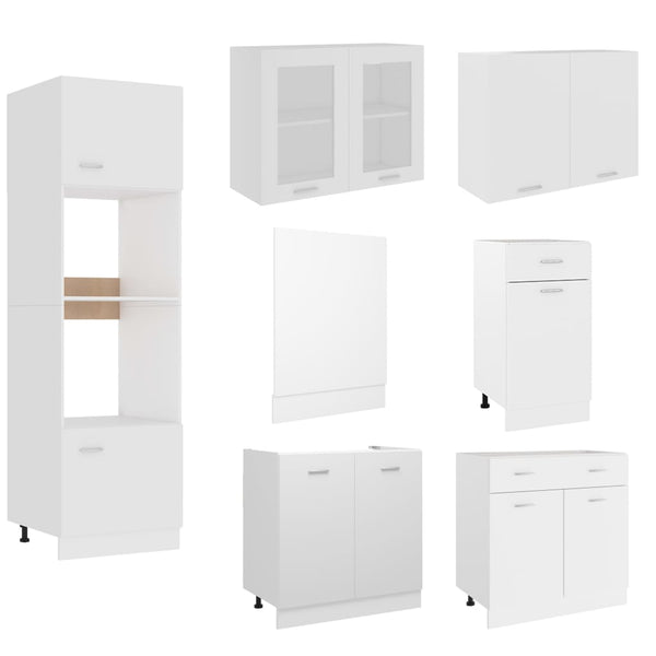 7 Piece Kitchen Cabinet Set White Engineered Wood Kitchen Cabinet Doors And Fronts