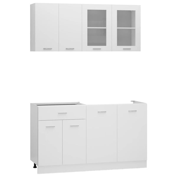4 Piece Kitchen Cabinet Set White Engineered Wood Kitchen Cabinet Doors And Fronts