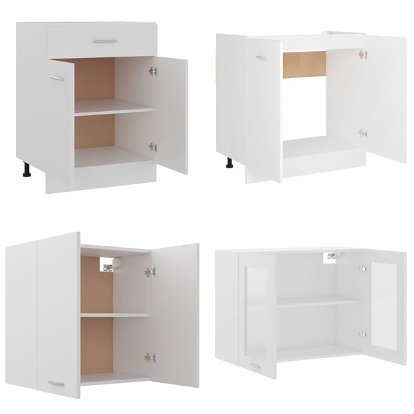 4 Piece Kitchen Cabinet Set White Engineered Wood Kitchen Cabinet Doors And Fronts