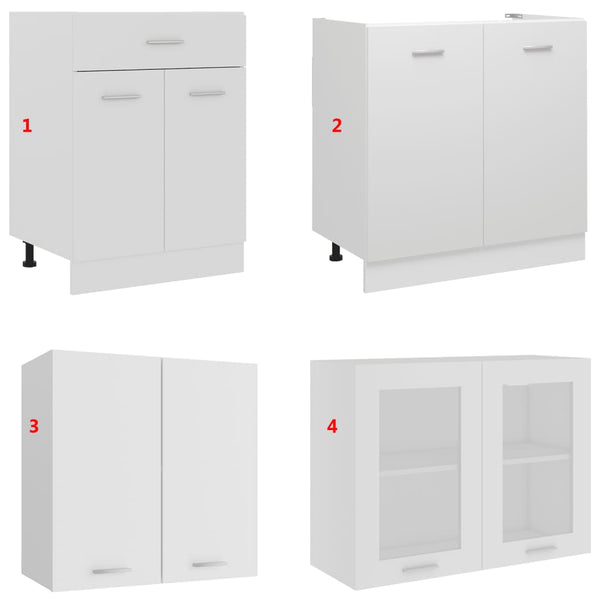 4 Piece Kitchen Cabinet Set White Engineered Wood Kitchen Cabinet Doors And Fronts